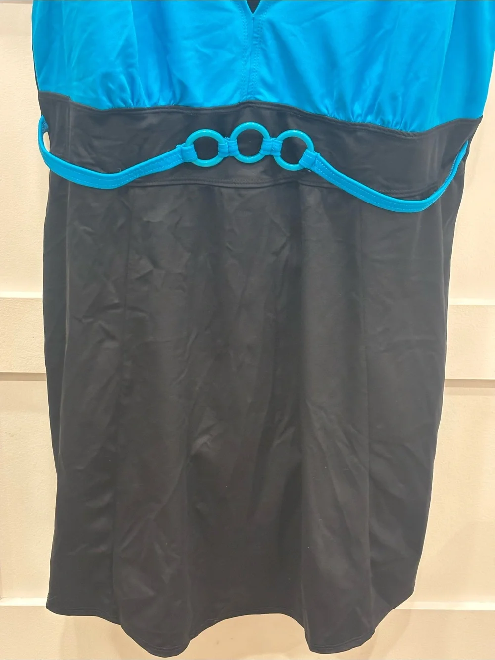 Always For Me Black & Blue Swim Dress
